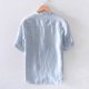 thumbnail image 3 of Camisas Para Hombre Manga Larga Negra Button Stmagen Pocket Short Men's Cotton Men's Button Men's Short Men's Button Men's Block's Short Men's Cotton Men's Blose (Blue, 3XL), 3 of 7