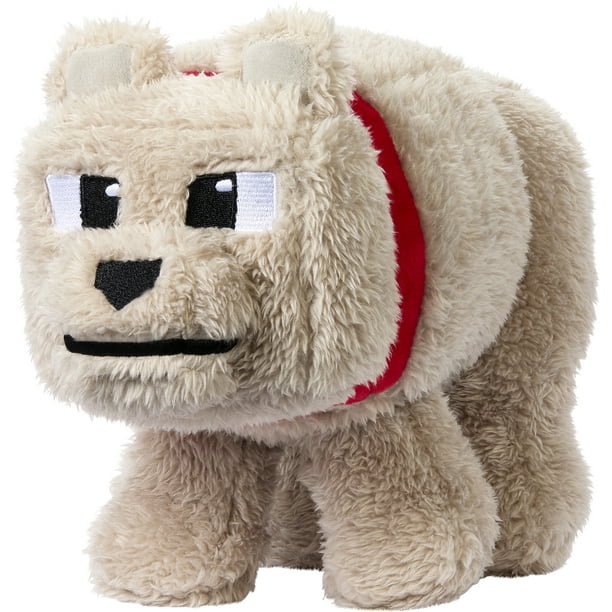 Minecraft Dennis the Wolf Plush Toy, 8-inch Collectible Soft Doll
