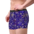 thumbnail image 2 of Yiaed blue purple Snowflake Print Men's Soft Cotton Boxer Shorts Breathable Boxers Underwear Moisture-Wicking Underwear Stretch Boxer Briefs for Man-Small, 2 of 5