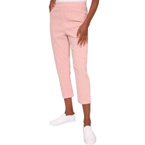 Mario Serrani Ladies' Pull-On Capri Tomato/Ivory Medium