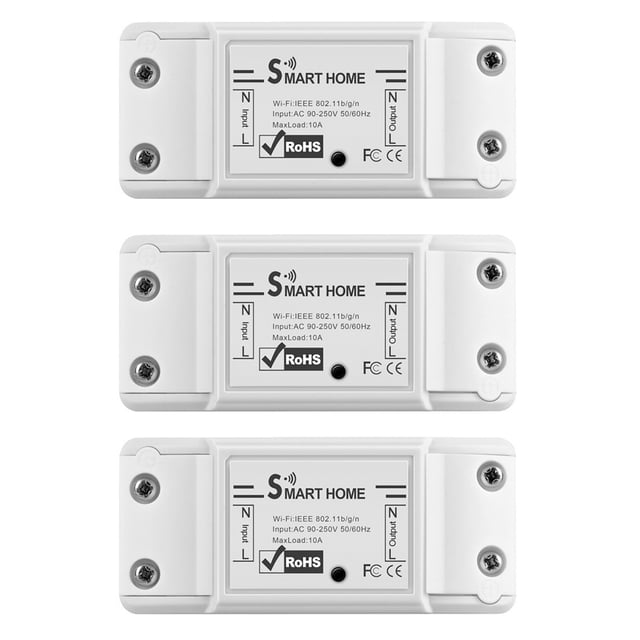 Cateissary Módulo de interruptor de lámpara de Control remoto inalámbrico inteligente de 3 piezas, disyuntor de temporizador automático para dormitorio, Electrónica