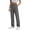 Dark Gray, variant on Fall Pants for Women Solid Color Chunky Ribbed Elastic Waist with Pocket Sports Trousers Soft Skin-Friendly Everyday Wear
