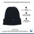 thumbnail image 4 of CTM  Solid Braided Knit Winter Beanie Hat (Women), 4 of 4