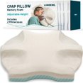 thumbnail image 1 of Lunderg CPAP Pillow for Side Sleepers - Includes 2 Pillowcases - Adjustable Memory Foam Pillow for Sleeping on Your Side, Back & Stomach - Reduce Air Leaks & Mask Pressure for a Better Sleep, 1 of 6