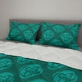 thumbnail image 2 of Floral Comforter & Sham Bedding Set, Flowers Silhouettes Modern Dreamy Blossoms Interpretation, 3 pcs Duvet Set Microfiber Filling Quilt, 5 Sizes, Dark Teal Seafoam, by Ambesonne, 2 of 4