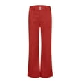 thumbnail image 6 of LISTHA Women's Wide Leg Pants for Women Mid Waist Dress Flare Straight Leg Corduroy Pants Workout Jeans Trendy Red M, 6 of 6
