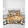 thumbnail image 2 of Quilts Queen Size Bedding Set, Thanksgiving Reversible Summer Quilt 3 Pieces, Fall Harvest Scarecrows Pumpkin Plaid Lightweight Bedspreads Coverlets with 2 Pillow Shams for All Seasons, 2 of 5
