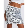 thumbnail image 4 of Michellecmm  Women's Sequin Mini Skirt Glitter Skirt Belly Dance Skirt Clubwear, 4 of 9