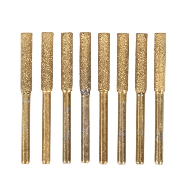 8Pcs High Hardness Diamond Chainsaw Sharpener-Stone File,Diamond Sharpening Wheels Chainsaw File(5/32 Inch, 4.0mm),8 * Burr grinding stone file 5/32 inch,Gold