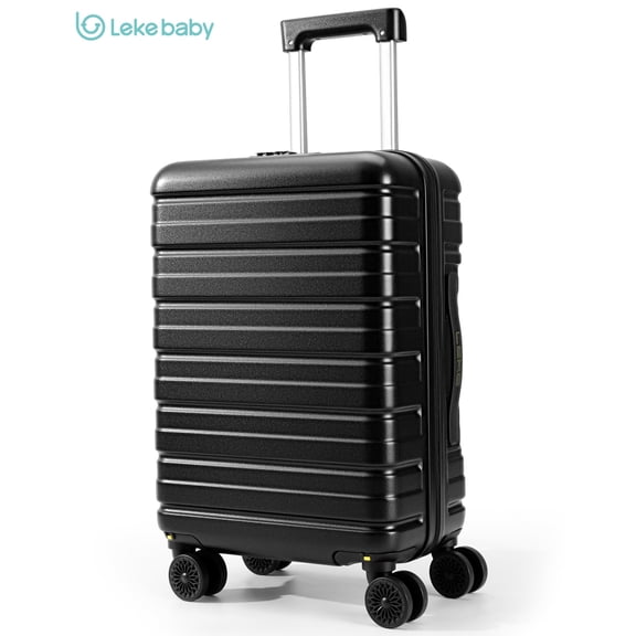 Lekebaby 16 Inch Hardside Carry on Luggage, Airline Approved Luggage with TSA Lock & Detachable Spinner Wheels, Lightweight ABS Suitcase, Black