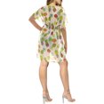 thumbnail image 3 of HAPPY BAY Women's Beachwear Summer Swim Beach Cover ups for Swimwear Bikini Sheer Chiffon Cover up V Neck Dress Bathing Suit Swimsuit Coverups for Women XL-XXL Pineapple, White, 3 of 4