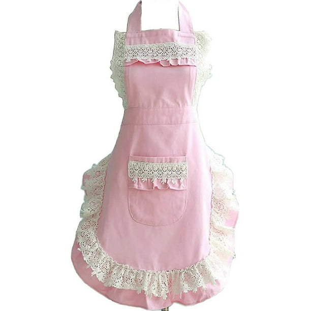 Delantal de cocina ajustable e impermeable para mujer con bolsillos (rosa) (santanxing) Stcyv
