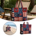 thumbnail image 1 of Bookk Quilted Patchwork Tote – Large Capacity Reusable Shoulder With Colorful Appliqué Design Sturdy Handmade Shopping For Grocery Beach Travel And Daily Use, 1 of 6