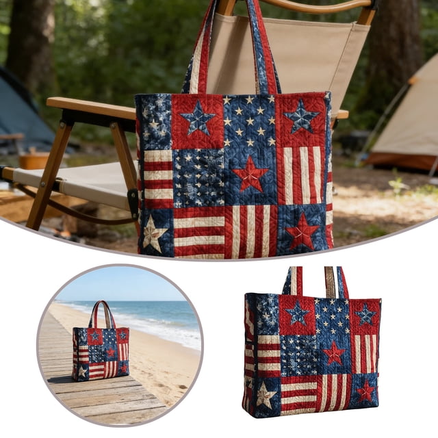 Bookk Quilted Patchwork Tote – Large Capacity Reusable Shoulder With Colorful Appliqué Design Sturdy Handmade Shopping For Grocery Beach Travel And Daily Use