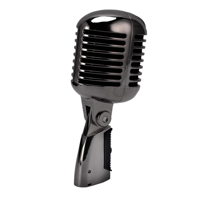 Retro Dynamic Vocal Microphone, Classic Cardioid Mic with XLR Female to 6.35mm Cable, Angle Adjustable, Retro Style Mic for Stage Performance, KTV, Live Performance