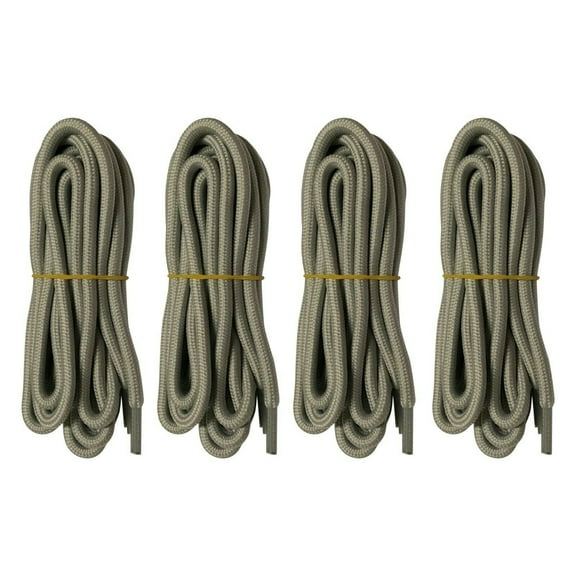 B&Q 4 Pairs 5mm Thick Heavy Duty Gray Hiking Work Boot Laces Shoelaces Strings Replacement for Men Women 39 40 48 54 55 60 63 72 Inches