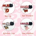 thumbnail image 3 of Vehomy 4 Pack Valentine's Day Kitten Collars Cat with Bells Kitten Breakaway Collar with Charming Pendants Pet Adjustable Collars with Red Lips Love Bow for Cats Kitten Small Dogs, 3 of 6