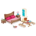 thumbnail image 4 of Li'l Woodzeez Master Bedroom & Dining Set – Miniature Furniture and Kitchen Accessories – 26pc Toy Set with Bed, Table, Fridge, and More – Toys for Kids Age 3+, 4 of 5