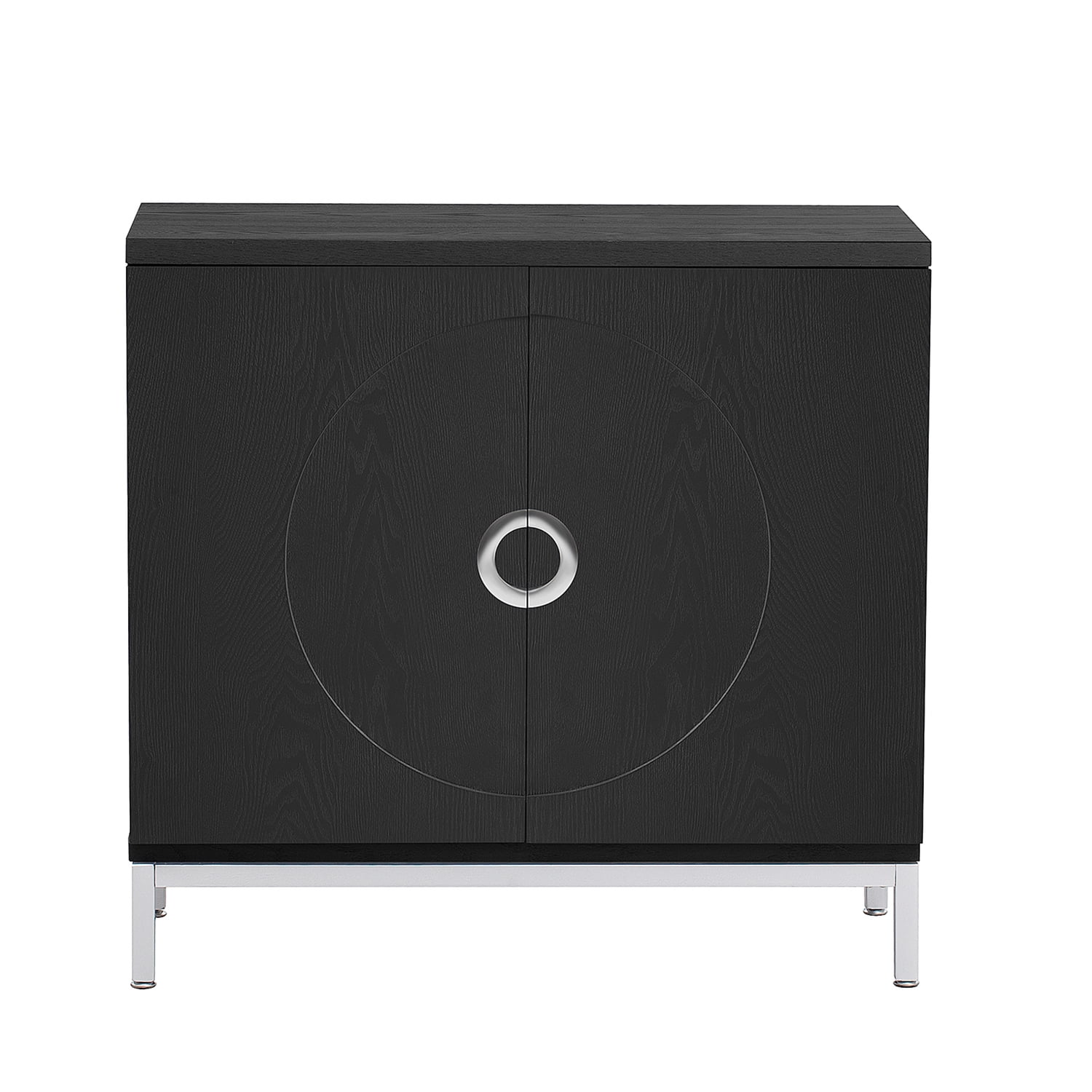 Kadyn Sideboard Buffet Cabinet, Accent Cabinet with Solid Wood Veneer and Metal Leg Frame, Kitchen Storage Cabinet for Entryway,Black
