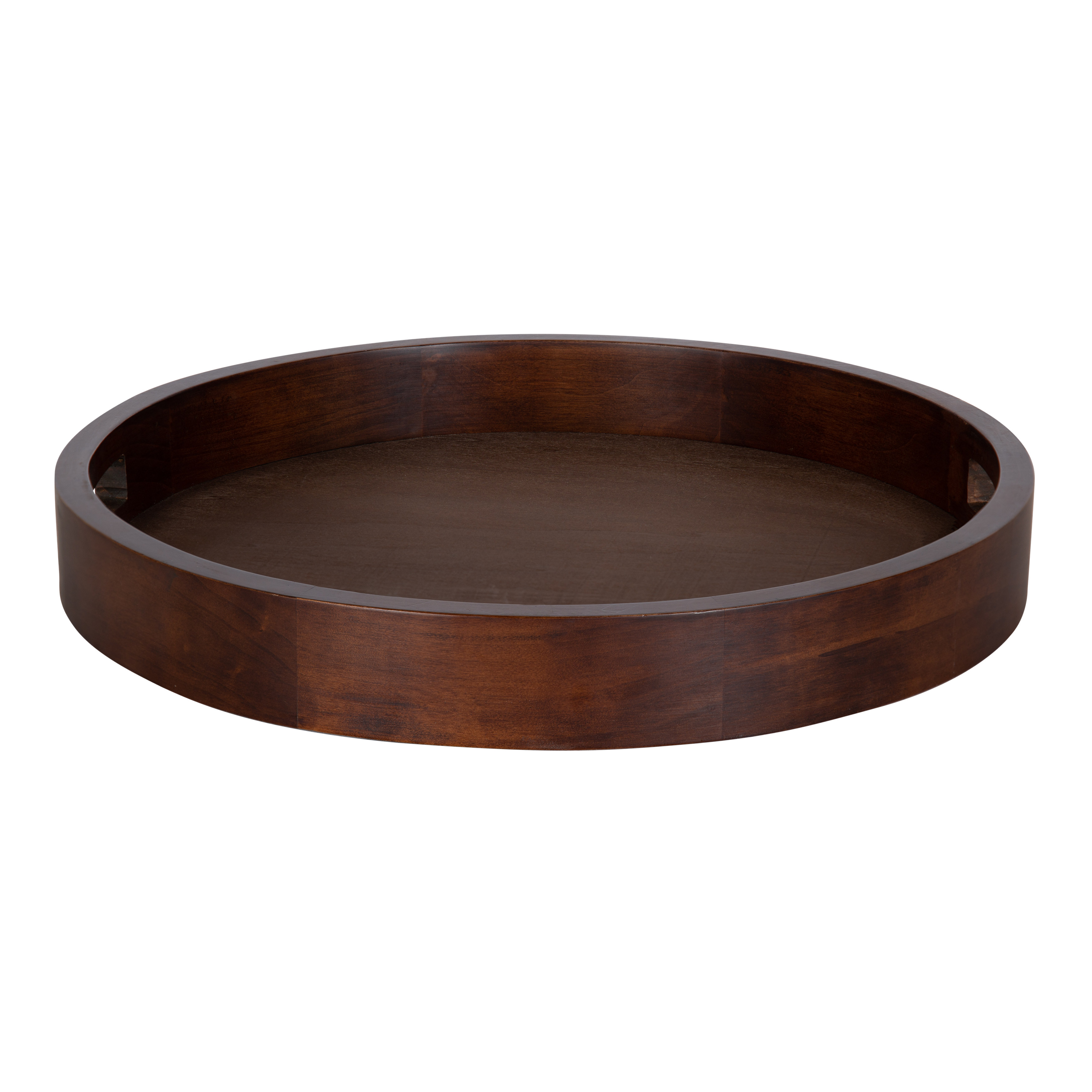 large round wood tray