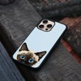 thumbnail image 4 of WIRESTER Shockproof Soft Rubber Cover Case for Apple iPhone 16 Pro Max 6.9" 2024, Animal Siamese Kitten Cat On Pale Aqua Background, 4 of 5