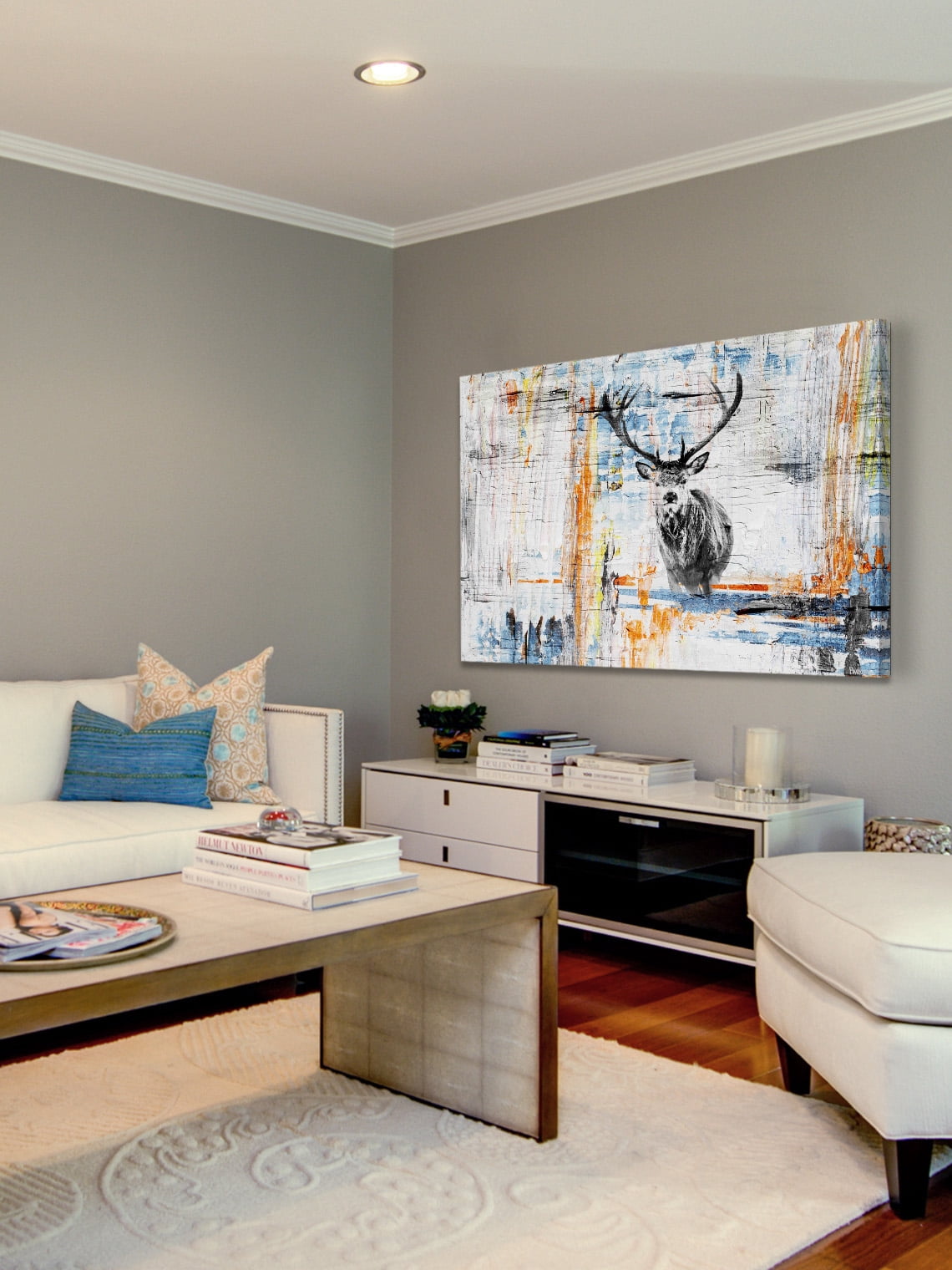 "Staring Deer" Painting Print on Wrapped Canvas