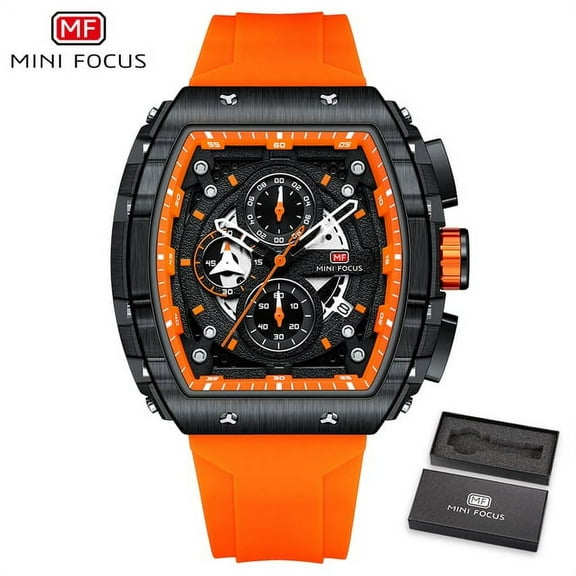 Fashion Watch Men Luxury Top Brand Sport Quartz Watches Waterproof Chronograph Wristwatches Relogio Masculino Red Silicone Strap