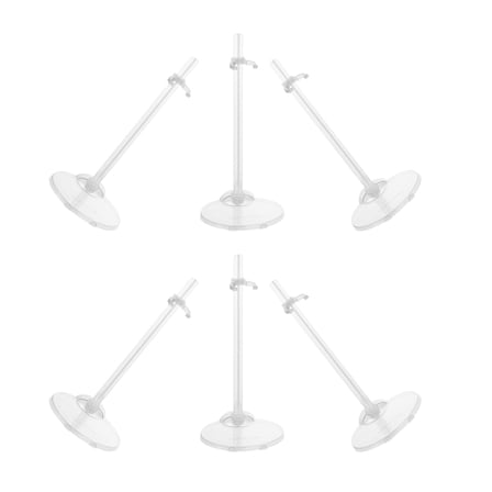 WHAMVOX 6pcs Transparent Doll Stands Doll Support Display Holder Mini Doll Storage Rack for Dolls