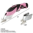 thumbnail image 2 of Cordless Power Scissors With Two Blades - Leather, Carpet and Cardboard Cutter- 3.6V NiCad Lithium Ion Rechargeable Battery By Stalwart Pink, 2 of 4