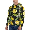 thumbnail image 3 of Kdxio Lemon Fruits Flowers Leaves Print Mens Casual Hooded Collar Drawstring Hoodies Pullover Sweatshirts Casual Long Sleeve Shirts-4X-Large, 3 of 7