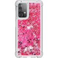 thumbnail image 2 of Compatible with Samsung Galaxy A52 5G Case Glitter Liquid Cute Clear Phone Case Floating Quicksand Shockproof Protective Bumper Silicone TPU Case for Samsung Galaxy A52 5G Love Pink YB, 2 of 12