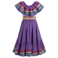 thumbnail image 3 of IDOPIP Kids Girls Traditional Mexican Dress Cinco De Mayo Fiesta Ribbon Ruffle Drape Party Dresses, 3 of 10