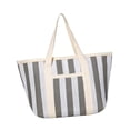 thumbnail image 4 of Bolso tote a rayas, bolso de mano elegante para la oficina, bolso de hombro para mujer, bolso de playa Gris, 4 of 8