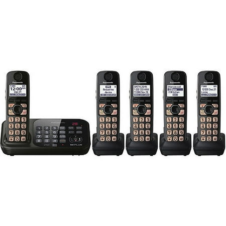 Panasonic KX-TG4745B DECT 6.0 Plus Expandable Digital Cordless Answering System with 5 Handsets