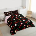 thumbnail image 3 of Manfei Red Cherry Bedding Comforter Set,Cute Flowers Daisy Twin Comforter Sets,Sweet Fruit Bedding Set For Kids,Super Cozy Room Decor Reversible,2 Pieces, 3 of 8