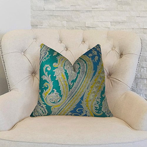 Plutus Fun Paisley Handmade Throw Pillow, (Double sided 20" x 20")
