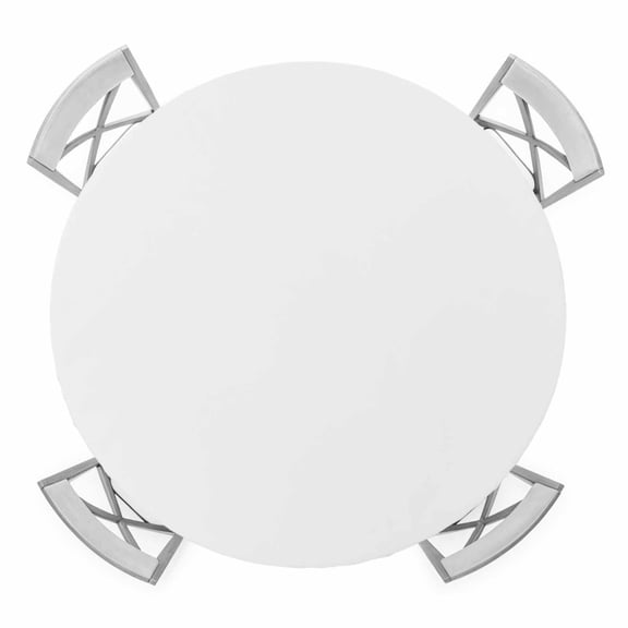 White Elastic Fitted Round Table Cover Solid Color Waterproof Outdoor Tablecloth for Holiday Party, Picnic, Patio & Dining Fits Tables Up to 36"-44"
