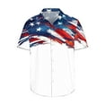 thumbnail image 4 of WAENQINLA Men's American Flag Button down Shirts Big and Tall Short Sleeve Tropical Holiday Beach Shirt Independence Day Hawaiian Shirt, 4 of 5