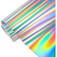 thumbnail image 1 of Holographic Spectrum Silver Adhesive Vinyl Roll - Permanent Adhesive Glossy & Waterproof Vinyl | 12" x 6\' | for Crafts, Cricut, Silhouette, Cameo, Dec, 1 of 4