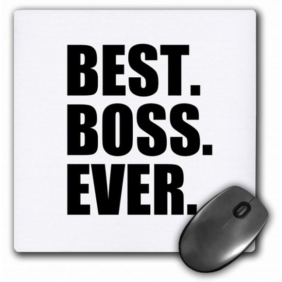 3dRose Best Boss Ever - humorous gifts for the boss - office humour - black text - Mouse Pad, 20cm by 20cm