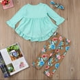 thumbnail image 5 of Toddler Baby Girls Clothes Long Sleeve Tops Dress Floral Pants Outfits 1-6T Green 5-6 Years, 5 of 6