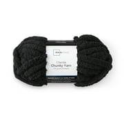 Mainstays Chunky Chenille Yarn, 31.7 yd, Black, 100% Polyester, Super Bulky