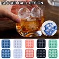 thumbnail image 2 of Soccer Ball Silicone Ice Ball Mold with Lid, Sphere Ice Cube Maker for Whiskey, Cocktails & Drinks, Reusable Football Shaped Ice Tray, 2 of 7