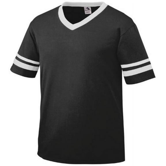 360A Adult Sleeve Stripe Jersey - Black & White, Extra Large