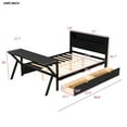 thumbnail image 4 of Mintazer Gaming Bed with Desk & Charging Station, Full Platform Bed with 2 Storage Drawers & LED Lighting Dorm Bedroom, Black, 4 of 13