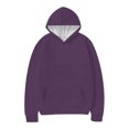 thumbnail image 4 of ManxiVoo Women's Casual Pullover Hoodie Soft Brushed Fleece Long Sleeve Comfort Fit Loungewear Streetwear Top S Size Purple, 4 of 4