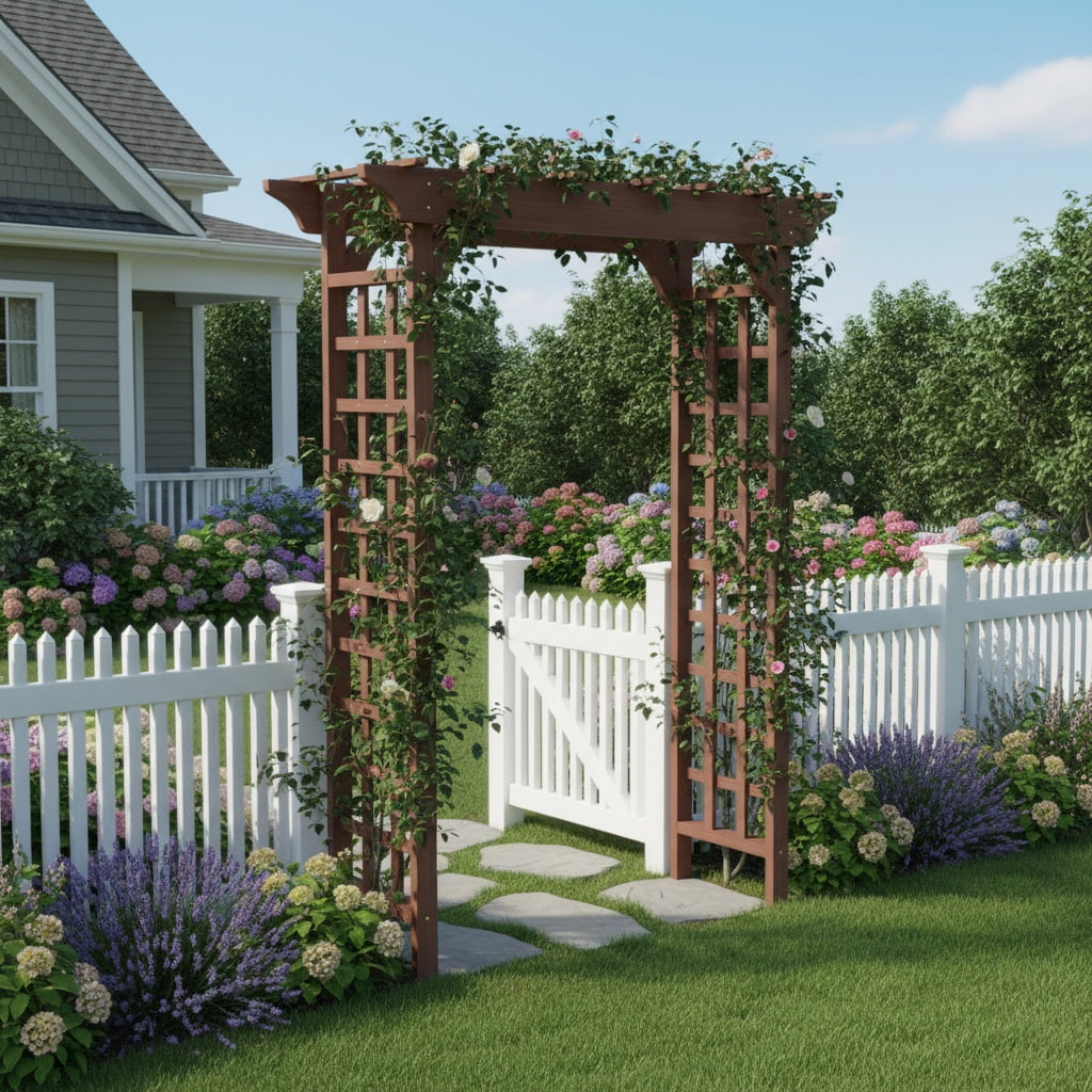 Wooden Arbor, Wedding Arch for Ceremony, Wood Trellis for Plant Climbing, Christmas Decor Pergola for Garden Backyard