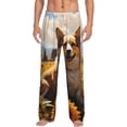 thumbnail image 2 of Picia Cute Corgi Sunflower Mens Soft Woven Cotton Elastic Waistband Sleep Pajama Pant Lounge Sleep Pant With Pockets And Drawstring-Large, 2 of 9
