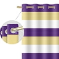 thumbnail image 4 of Nanqianyi Purple Yellow and White Striped Blackout Curtains for Bedroom Living Room, Grommet Thermal Insulated Blocking Window Drapes 2 Panels, 52 x 84 Inch, 4 of 7