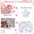 thumbnail image 3 of 200Pcs 19mm Acrylic Flower Beads, Cherry Blossom Gradient Gold-Plated Floral Spacer Bead Charm with Rose Cores for Jewelry Making Bracelet Necklace Earrings DIY Crafts, Purple, 3 of 6